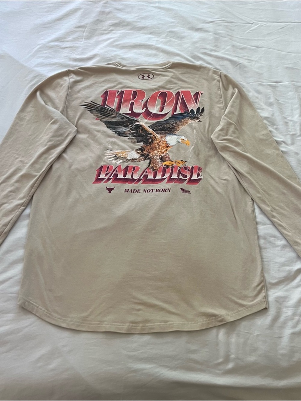 Under Armour Men’s Long-Sleeve 'Iron Paradise' Graphic Shirt - Beige and Red